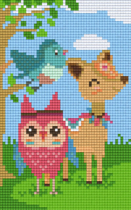 Friendly Animals Two [2] Baseplate PixelHobby Mini-mosaic Art Kit